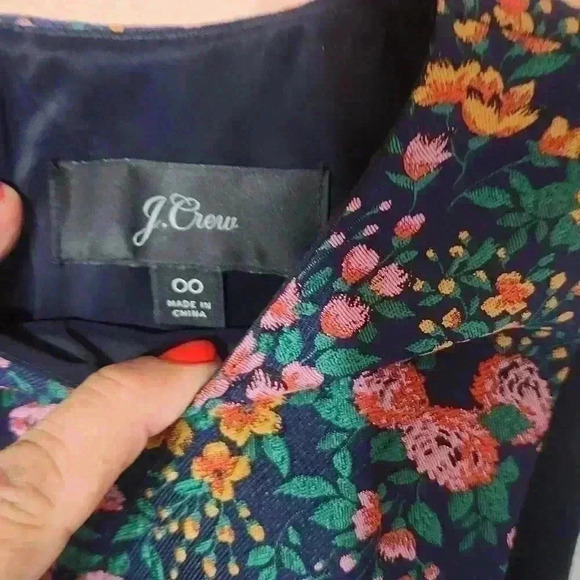 J CREW L2593 NWOT size 00 Stunning HTF  Botanic Jacquard Mayapple Sheath Dress - Picture 4 of 10